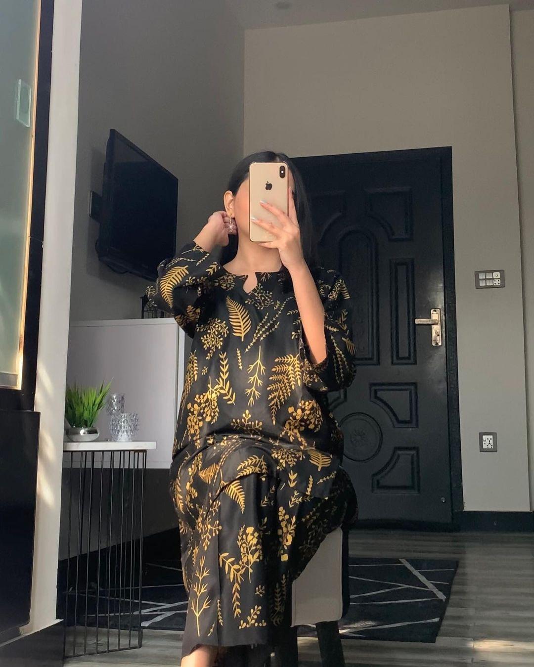 2 Pcs Women’s Stitched Organza Embroidered Frock & Trouser  Sakoon Brand