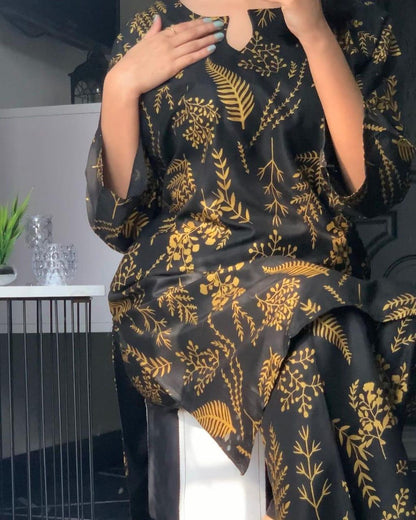 2 Pcs Women’s Stitched Organza Embroidered Frock & Trouser  Sakoon Brand