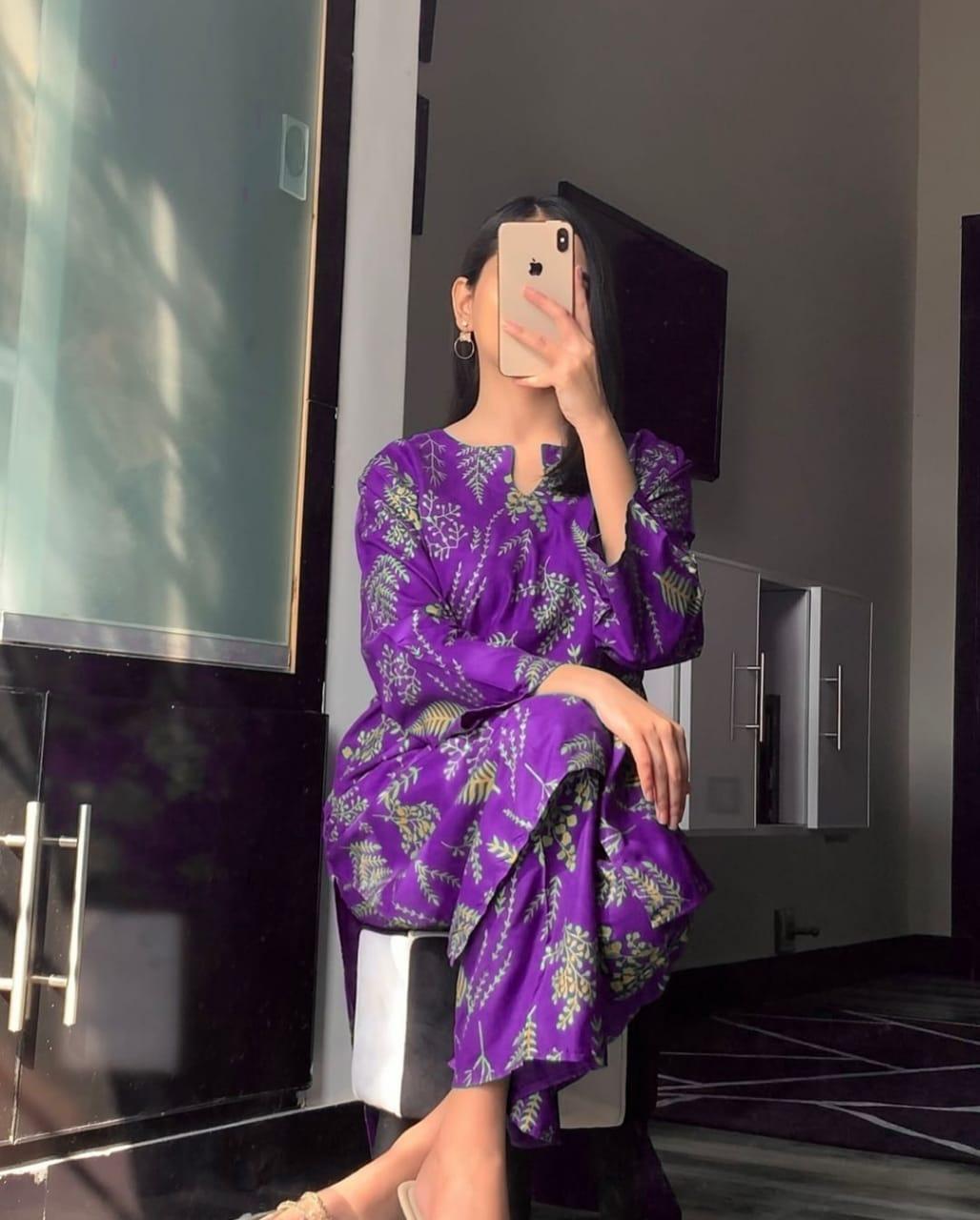 2 Pcs Women’s Stitched Organza Embroidered Frock & Trouser  Sakoon Brand