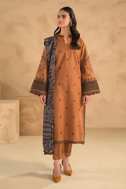 3 Pcs Women’s Unstitched Embroidered Suit