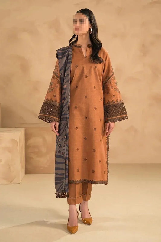 3 Pcs Women’s Unstitched Embroidered Suit