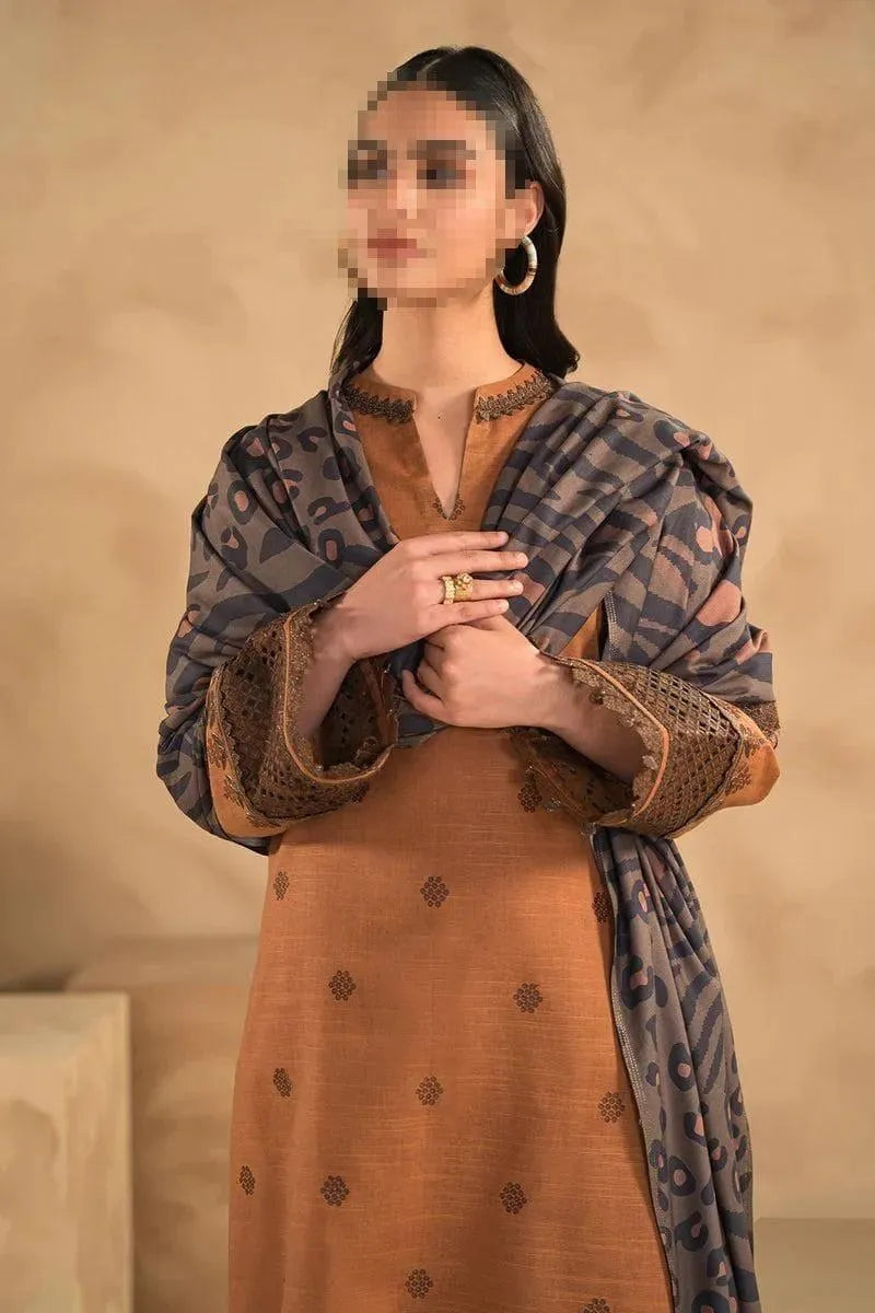 3 Pcs Women’s Unstitched Embroidered Suit